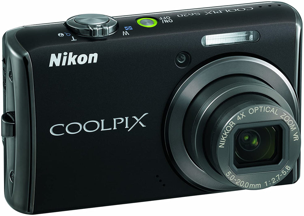 Nikon Coolpix S620 12.2MP Digital Camera with 4x Optical Vibration Reduction (VR) Zoom and 2.7 inch LCD (Jet Black)