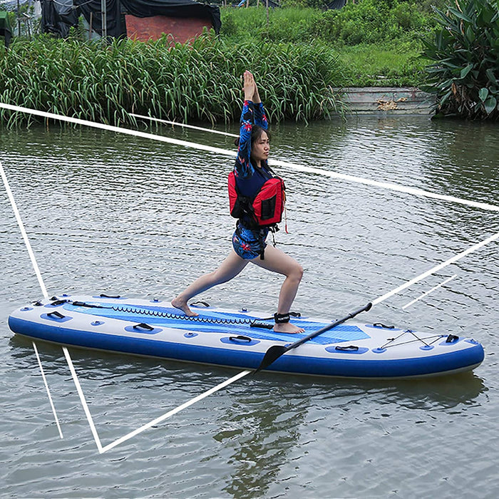 DANWJDP Stand Up Paddle Board 350×100×20cm Round Board Include Hand Pump, Paddle, Backpack, Coil Leash,Carry Bag, Repair Kit and Waterproof Case Whale