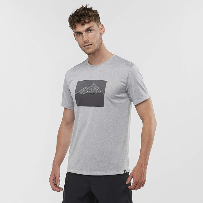 Salomon Men's Standard Agile Graphic TEE M, alloy/Heather