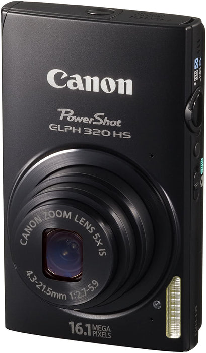 Canon PowerShot ELPH 320 HS 16.1 MP Wi-Fi Enabled CMOS Digital Camera with 5x Zoom 24mm Wide-Angle Lens with 1080p Full HD Video and 3.2-Inch Touch Panel LCD (Black)