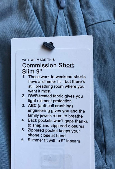 Lululemon Commission Short Slim 9" - BUCA (Blue Cast)