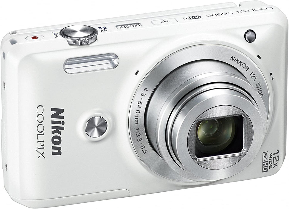 Nikon COOLPIX S6900 16MP Digital Camera with 12x Zoom, Natural White (International Version, No Warranty)