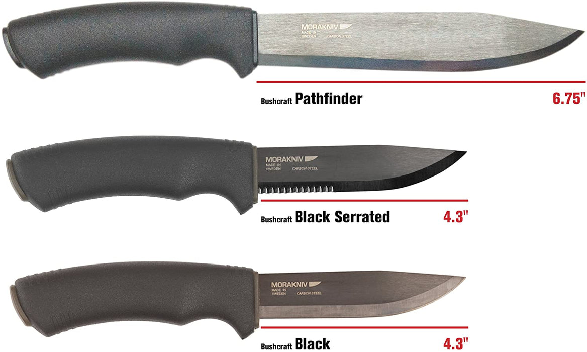 Morakniv Bushcraft Pathfinder Knife with 6.75-Inch Carbon Steel Blade and Heavy Duty MOLLE-Compatible Sheath