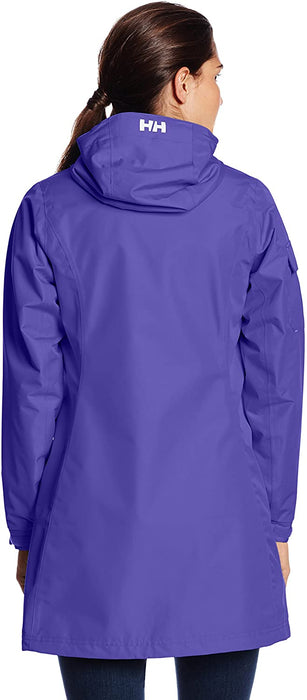 Helly Hansen Women's Long Belfast Lightweight Waterproof Windproof Breathable Raincoat Jacket with Hood