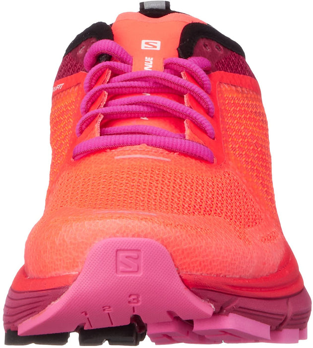 Salomon Women's Sonic Ra Max Fiery Coral/Cerise Pink Glow Ankle-High Mesh Road Running - 6.5M