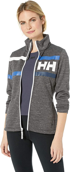 Helly-Hansen Women's Graphic Slickface Fleece Jacket, Grey Melange, X-Small