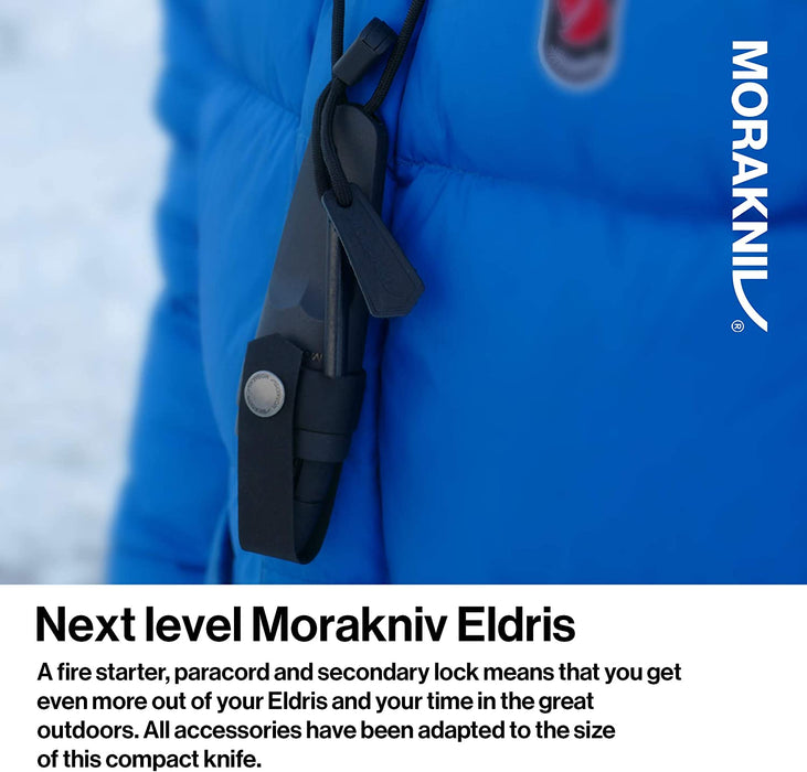 Morakniv Eldris Fixed-Blade Pocket-Sized Knife with Sandvik Stainless Steel Blade, Lanyard and Firestarter