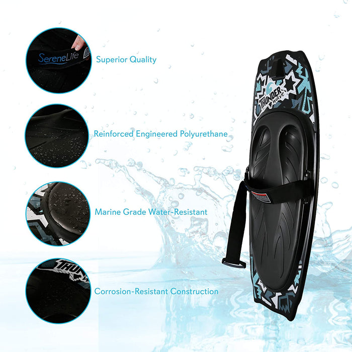 SereneLife Water Sport Kneeboard with Hook for Kids & Adults, Kneeboard with Strap for Boating, Waterboarding, Kneeling Boogie Boarding