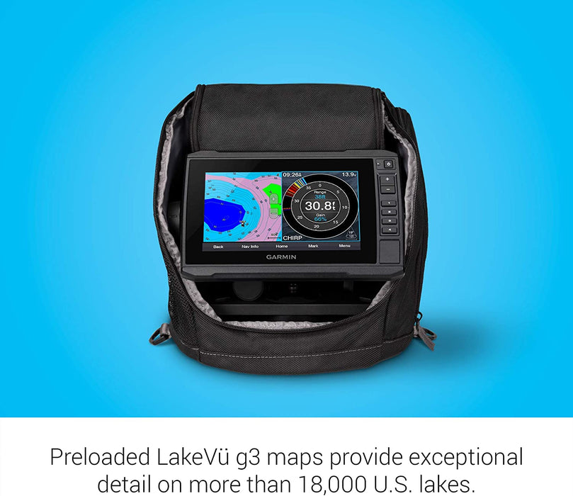 Garmin ECHOMAP UHD 73cv Ice Fishing Bundle, Includes ECHOMAP UHD 73cv Combo and GT10HN-IF Transducer