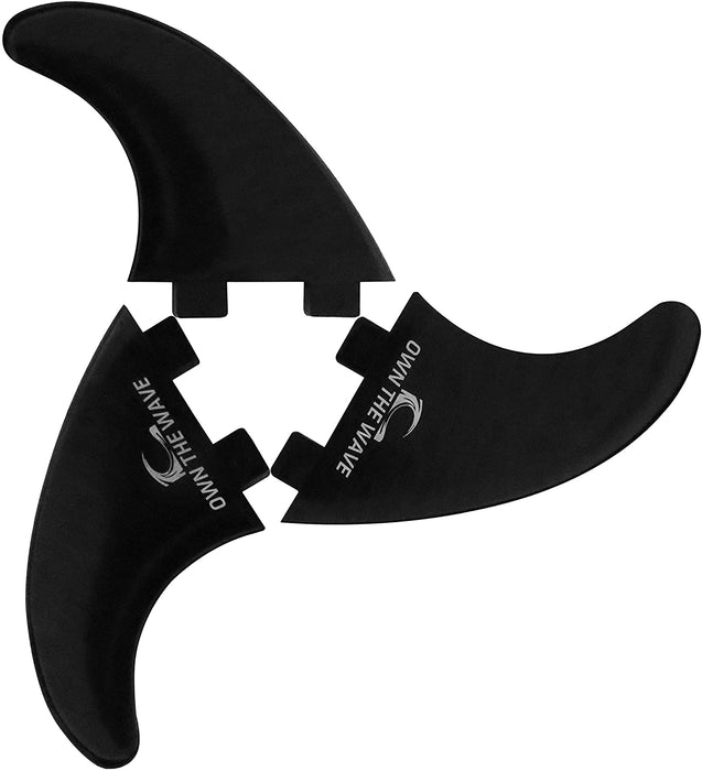 Own the Wave Fiberglass Reinforced Surfboard Fins - 3 Thruster Fins (FCS G5 M5 Style) Comes with FCS Screws and Hex Key