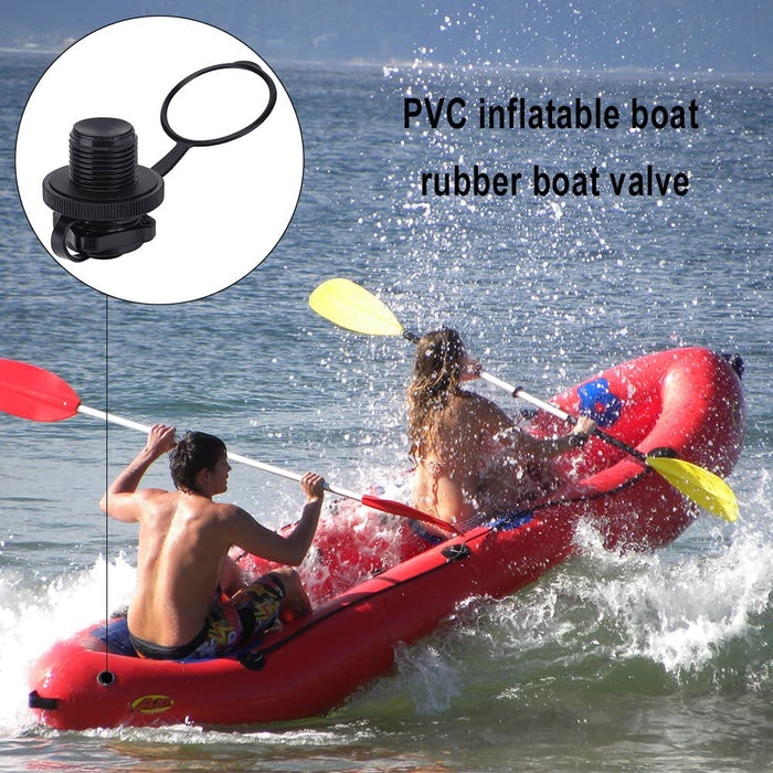 Inflatable Boat Air Valve, 2pcs Spiral Air Plugs Boston Valve Replacement Screw for One-Way Inflation Rubber Dinghy Kayak Raft Pool Boat Airbeds