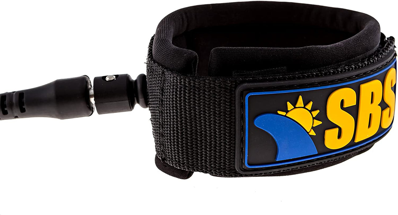 Santa Barbara Surfing SBS 10' Coiled SUP Leash - Guaranteed for Life - Premium Design for Flat & Open Water Stand Up Paddle Board