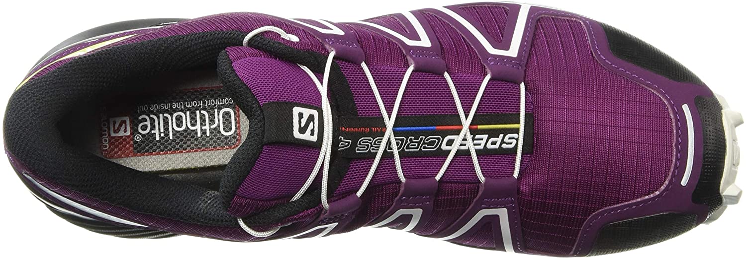 Salomon Women's Speedcross 4 Running Trail Shoes Dark Purple/White/Deep Lake