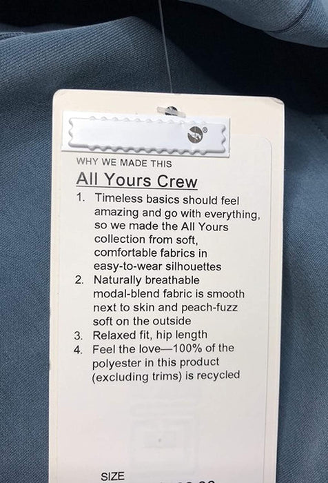 LULULEMON ALL YOURS CREW SANDWASH - IRBU (ron Blue)