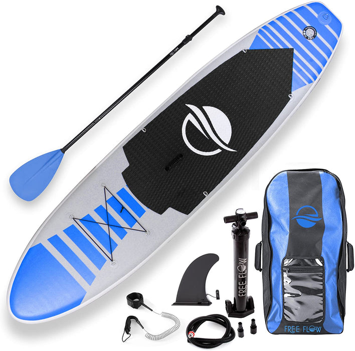 SereneLife Premium Inflatable Stand Up Paddle Board (6 Inches Thick) with SUP Accessories & Carry Bag | Wide Stance, Bottom Fin for Paddling, Surf Control