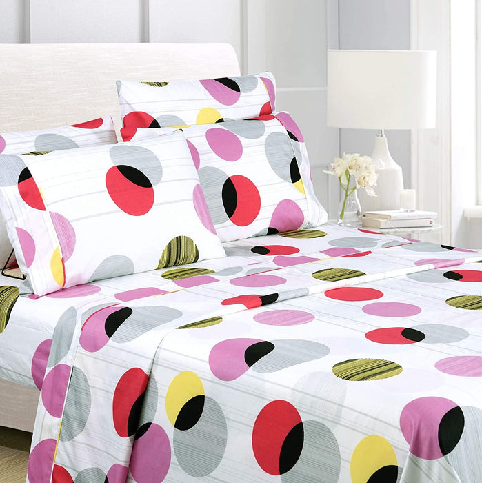 American Home Collection Deluxe 6 Piece Printed Sheet Set of Brushed Fabric, Deep Pocket Wrinkle Resistant - Hypoallergenic (Twin