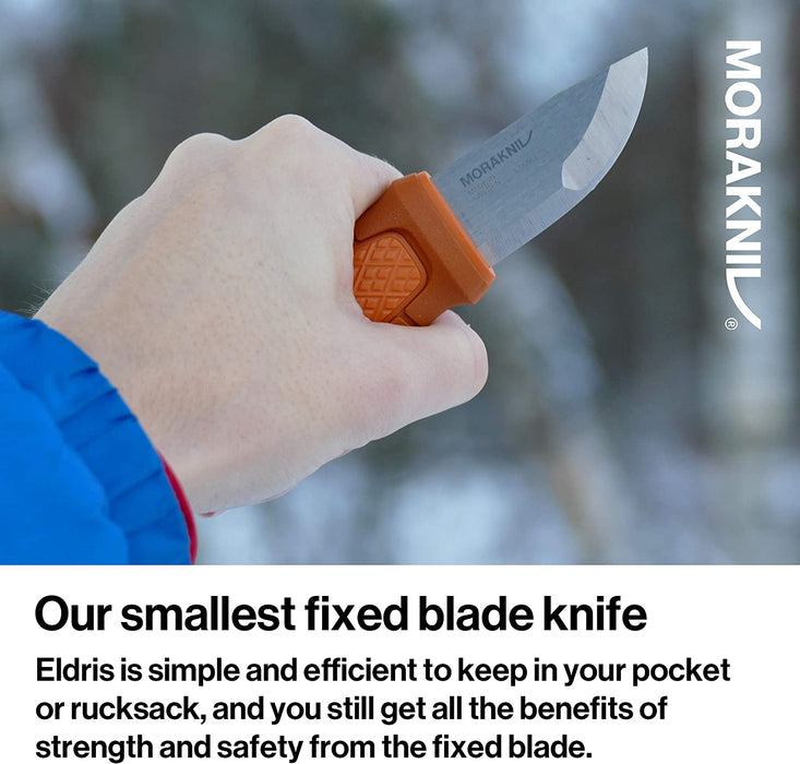 Morakniv Eldris Fixed-Blade Pocket-Sized Knife with Sandvik Stainless Steel Blade, Lanyard and Firestarter