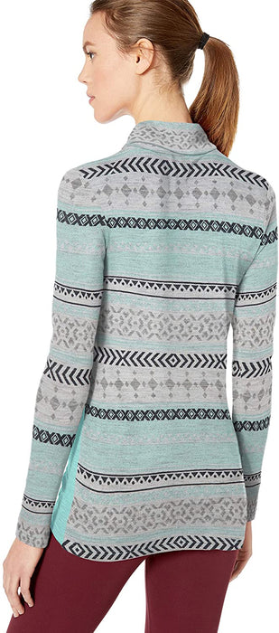 Helly-Hansen Womens Hh Merino Mid Graphic Print 1/2 Zip Lightweight Long-Sleeve Thermal Baselayer Top