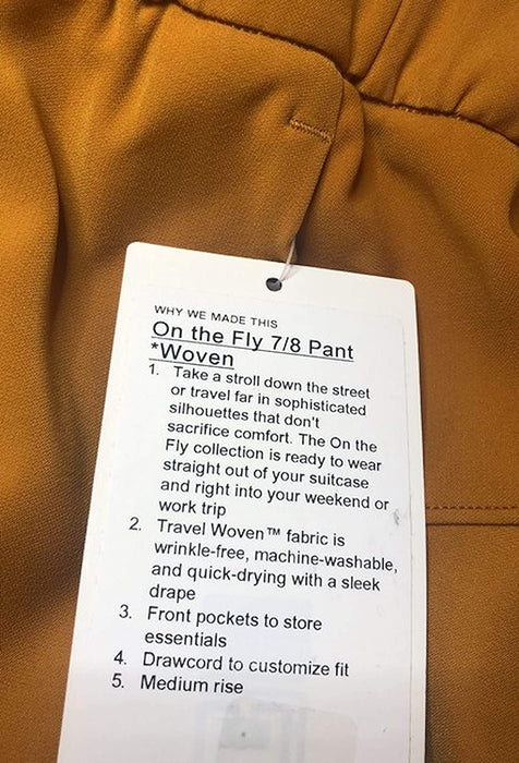 Lululemon ON The FL 7/8 Pant Woven - FSGD (Fools Gold)