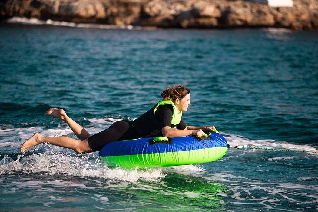Jobe Breeze 1 Person Towable - Blue - Unisex - A Convenient Quick-Rope Connector Allows Easy Rope Connection and Detachment