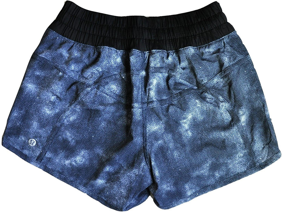 Lululemon Womens Tracker Short IV Black Grey White Zig Zag Run