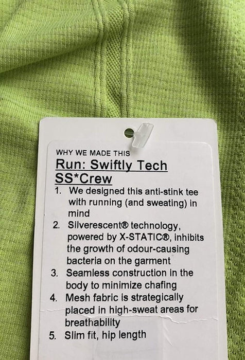 Lululemon Run Swiftly TECH SS Crew - LCDL/WHT (Size 6)