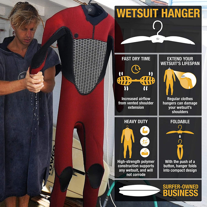 Ho Stevie! Wetsuit Hanger - Fast Dry Folding Vented Hanger for Surfing and Scuba Diving Wet Suits