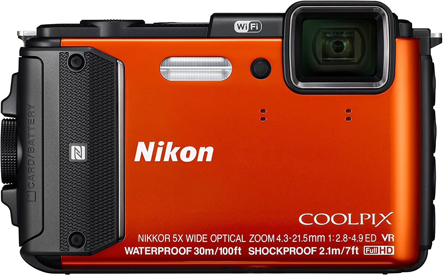 Nikon Coolpix AW130 Shock & Waterproof GPS Digital Camera (Orange) - International Version