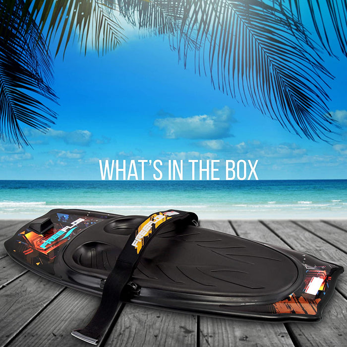 SereneLife Water Sport Kneeboard with Hook for Kids & Adults, Kneeboard with Strap for Boating, Waterboarding, Kneeling Boogie Boarding