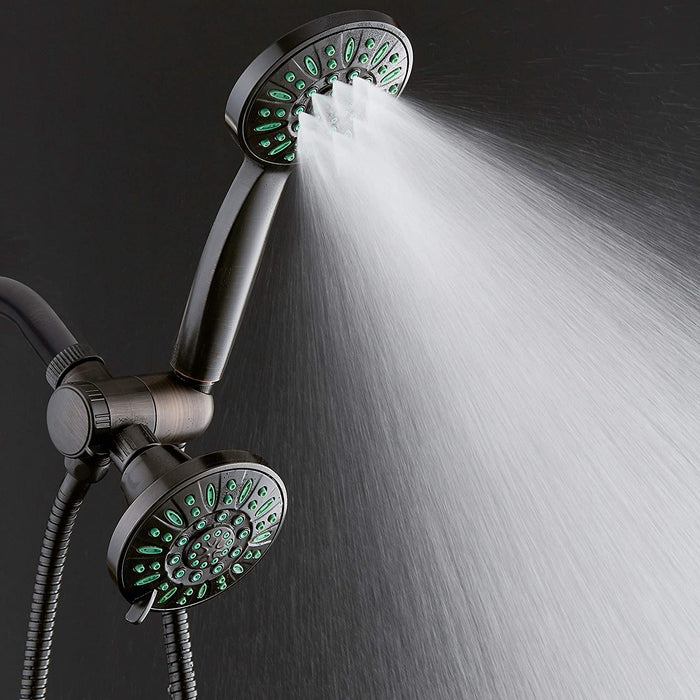 AquaDance Antimicrobial/Anti-Clog High-Pressure 30-Setting Combo Microban Nozzle Protection from Growth of Mold Mildew & Bacteria for Stronger Shower Aqua
