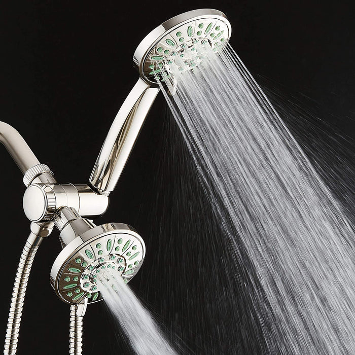AquaDance Antimicrobial/Anti-Clog High-Pressure 30-Setting Combo Microban Nozzle Protection from Growth of Mold Mildew & Bacteria for Stronger Shower Aqua