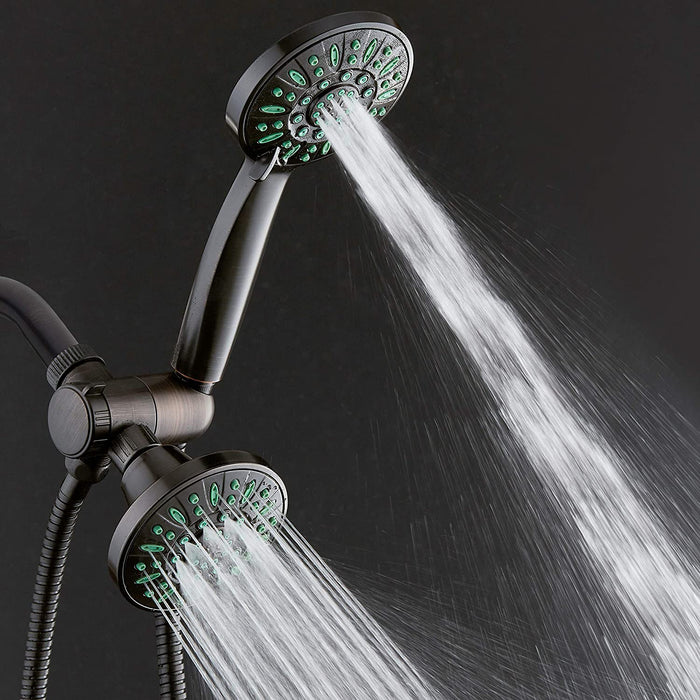AquaDance Antimicrobial/Anti-Clog High-Pressure 30-Setting Combo Microban Nozzle Protection from Growth of Mold Mildew & Bacteria for Stronger Shower Aqua