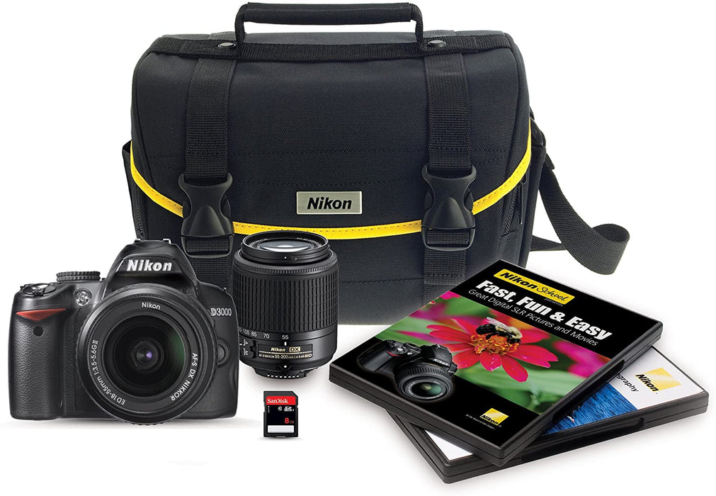 Nikon D3000 10.2MP Digital SLR Camera with 18-55mm f/3.5-5.6G AF-S DX VR Nikkor Zoom Lens