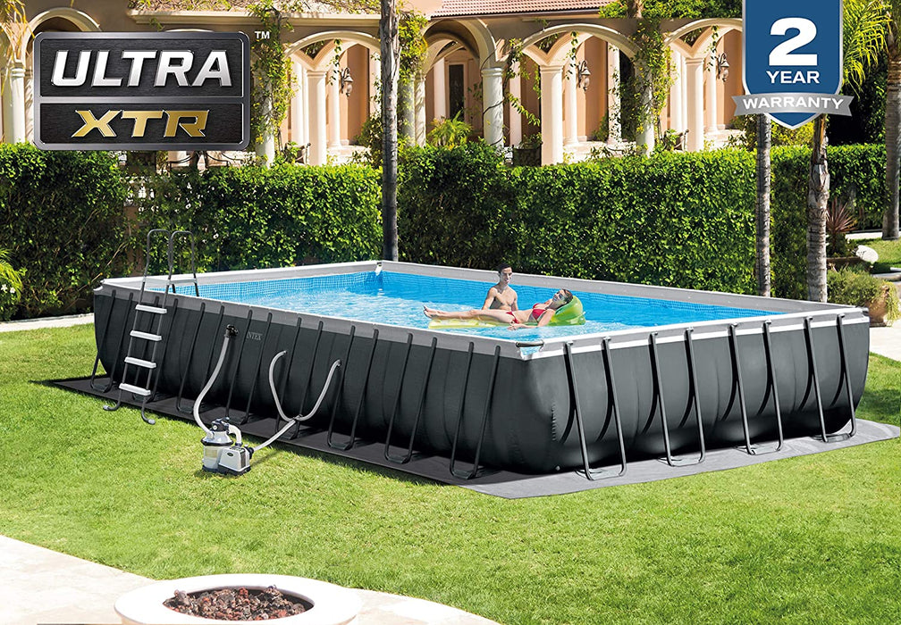 Intex 24ft X 12ft X 52in Ultra XTR Rectangular Pool Set with Sand Filter Pump, Ladder