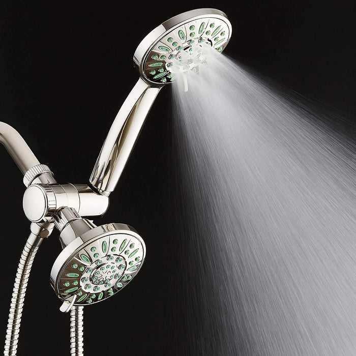AquaDance Antimicrobial/Anti-Clog High-Pressure 30-Setting Combo Microban Nozzle Protection from Growth of Mold Mildew & Bacteria for Stronger Shower Aqua