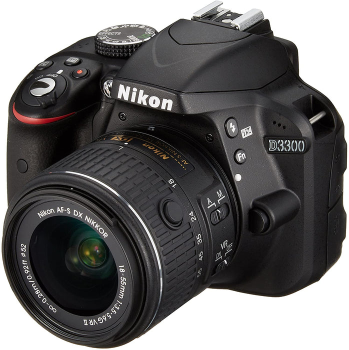 Nikon digital camera D3300 double zoom kit 18-55mm DX VR II & 55-200mm DX VR II Lenses2 Black