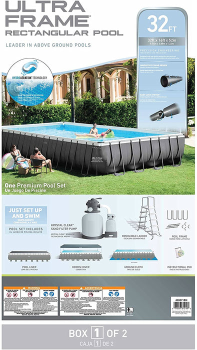 Intex 18ft X 52in Ultra Frame Pool Set with Sand Filter Pump, Ladder