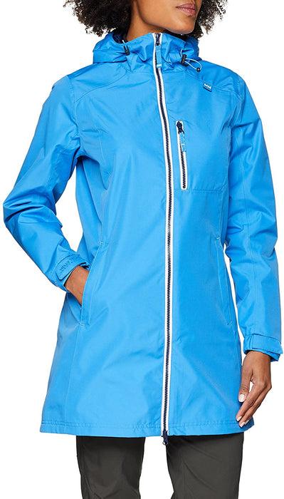 Helly Hansen Women's Long Belfast Lightweight Waterproof Windproof Breathable Raincoat Jacket with Hood