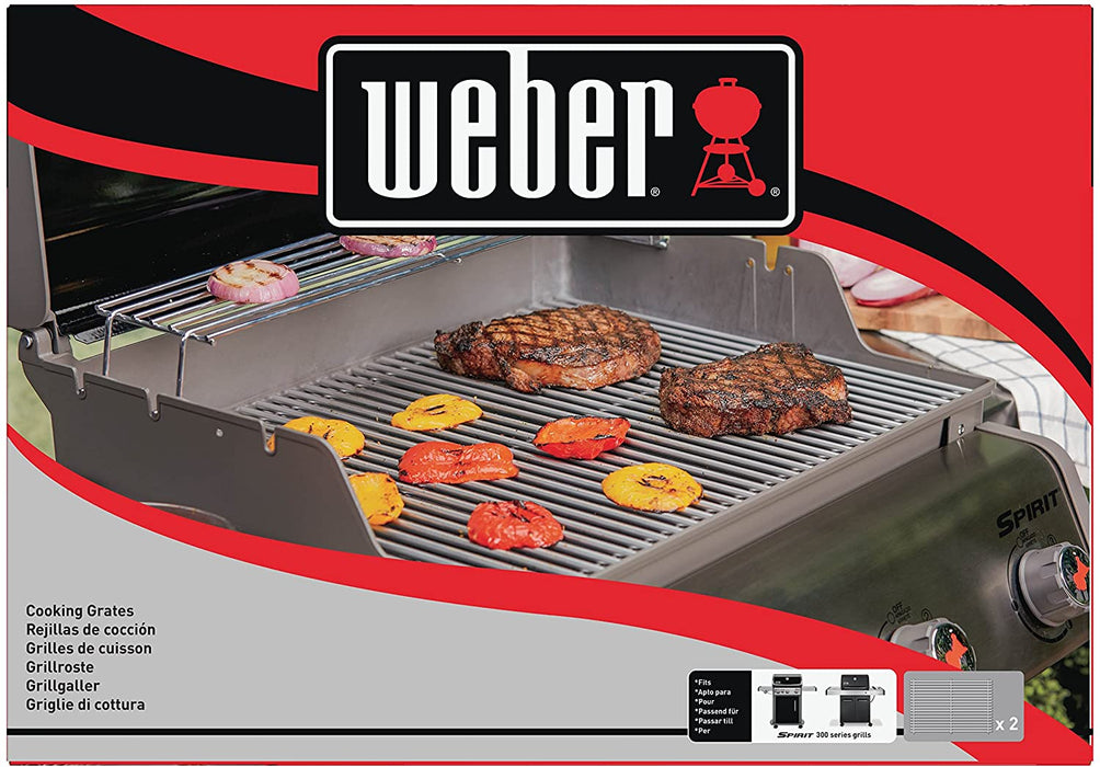 Weber-Stephen Products 7639 2pk Stainless Steel Cooking Grate (17.3 x 11.8 x 0.5)