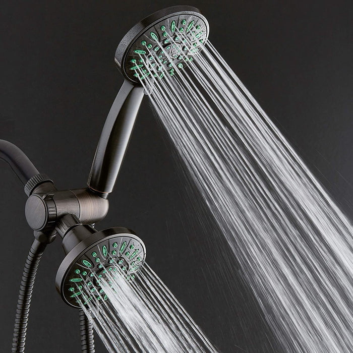 AquaDance Antimicrobial/Anti-Clog High-Pressure 30-Setting Combo Microban Nozzle Protection from Growth of Mold Mildew & Bacteria for Stronger Shower Aqua