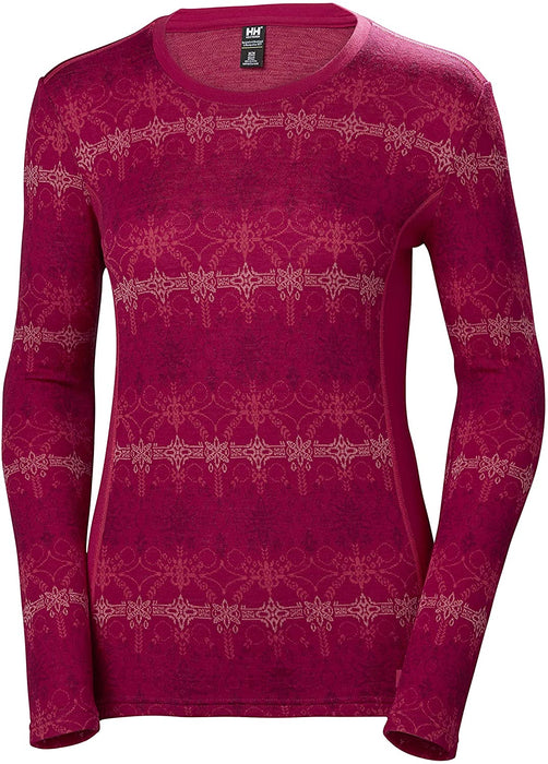 Helly-Hansen Women's W Merino Wool Mid Graphic Long-Sleeve Baselayer Top