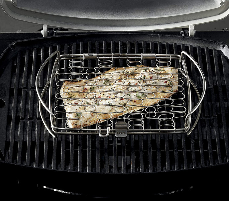 Weber 6470 Original Stainless Steel Fish Basket, Small (11.1 x 7.2 x 2)