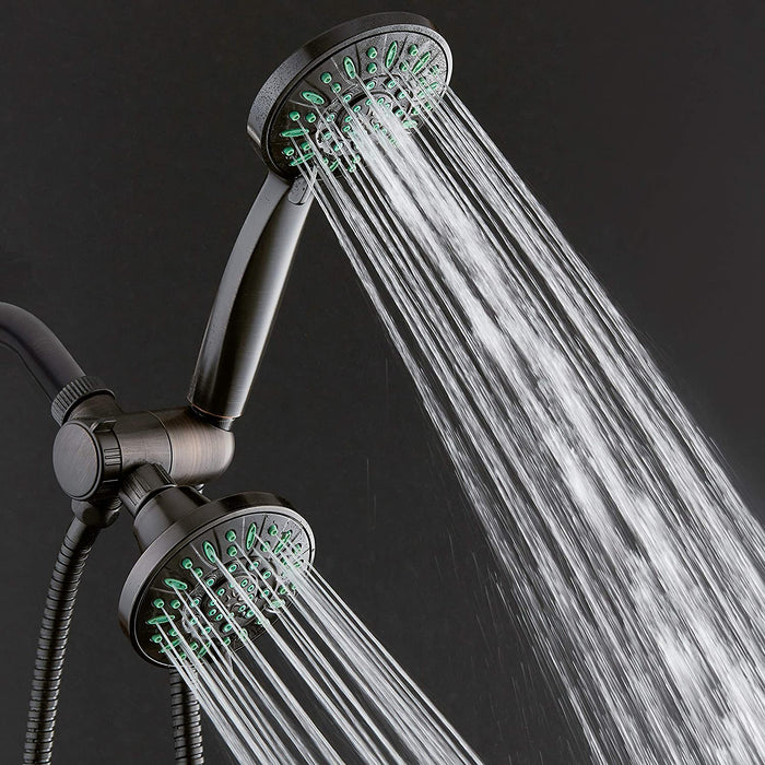 AquaDance Antimicrobial/Anti-Clog High-Pressure 30-Setting Combo Microban Nozzle Protection from Growth of Mold Mildew & Bacteria for Stronger Shower Aqua