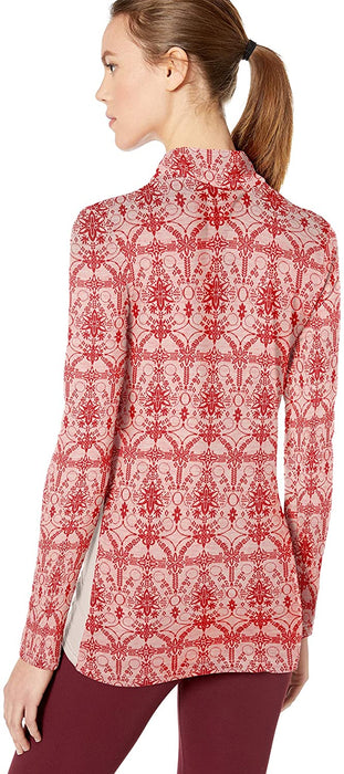 Helly-Hansen Womens Hh Merino Mid Graphic Print 1/2 Zip Lightweight Long-Sleeve Thermal Baselayer Top