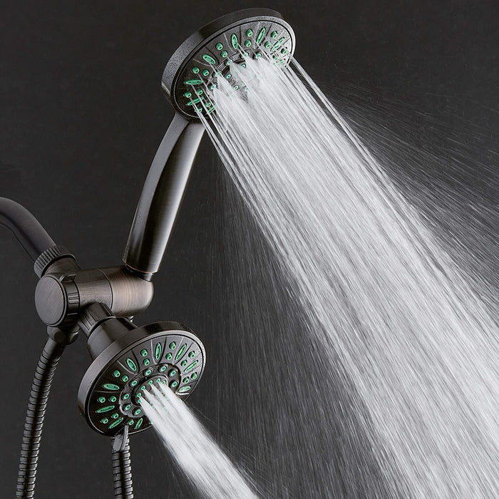 AquaDance Antimicrobial/Anti-Clog High-Pressure 30-Setting Combo Microban Nozzle Protection from Growth of Mold Mildew & Bacteria for Stronger Shower Aqua