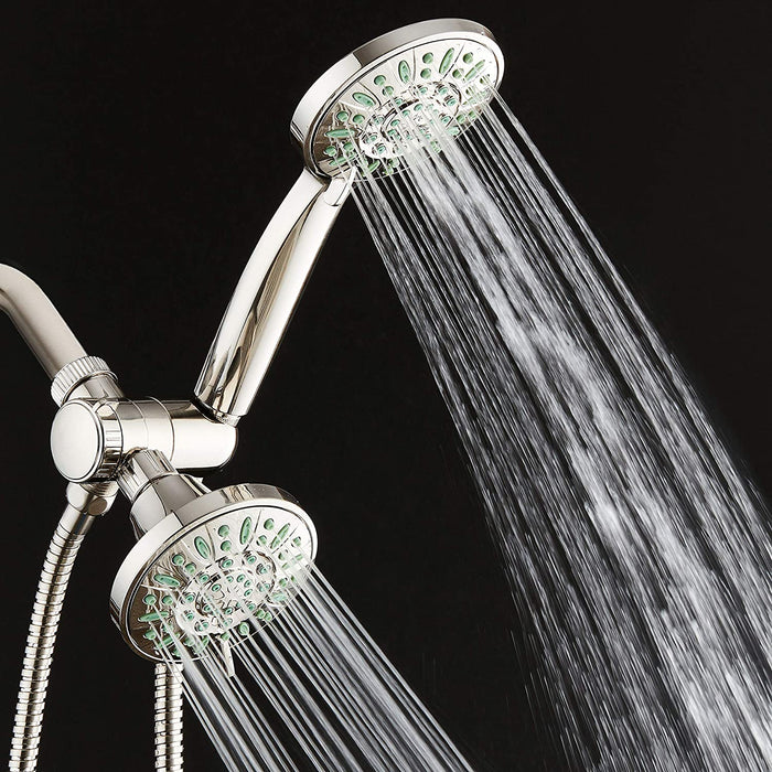 AquaDance Antimicrobial/Anti-Clog High-Pressure 30-Setting Combo Microban Nozzle Protection from Growth of Mold Mildew & Bacteria for Stronger Shower Aqua