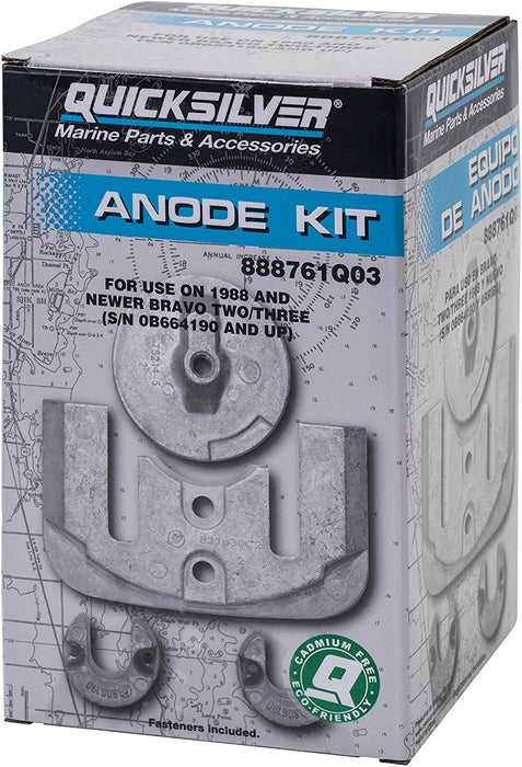 Quicksilver 888761Q03 Aluminum Anode Kit - MerCruiser Bravo II and III Drives