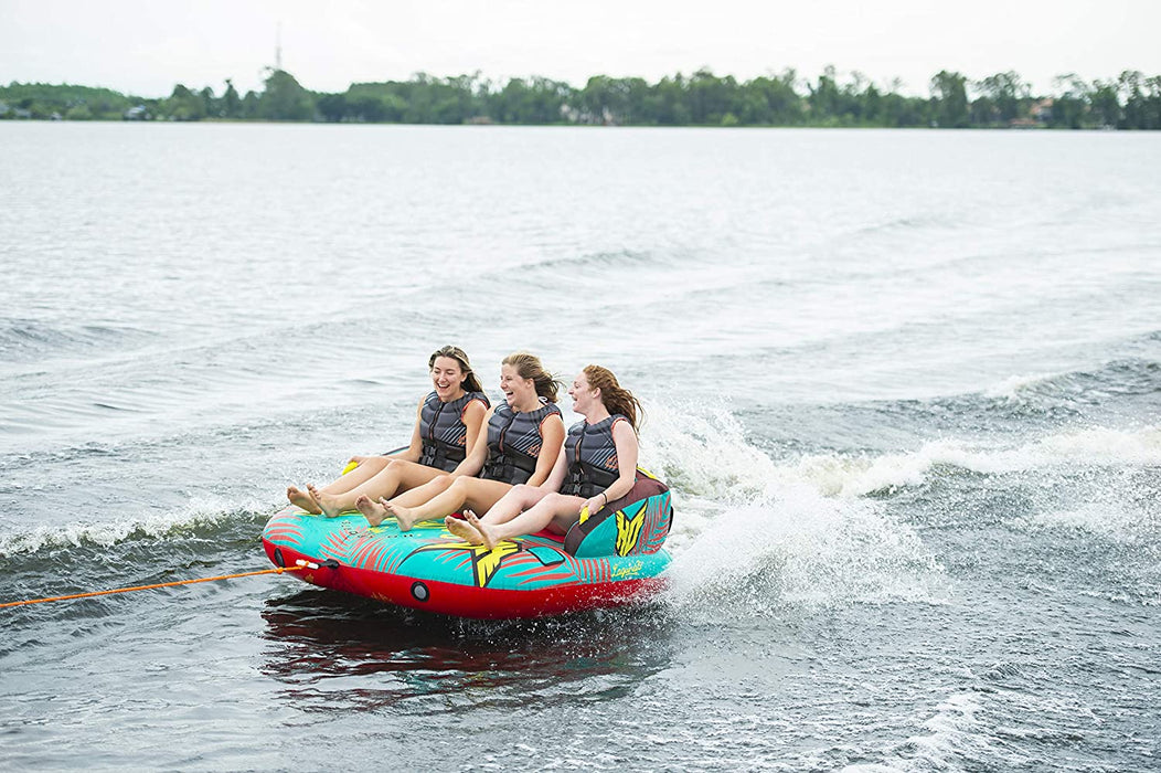 HO Sports Laguna 3-Person Multi-Directional Ride-On Chariot and Couch Style Towable Tube with Attachments