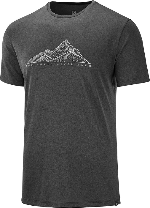 Salomon Men's Standard Agile Graphic TEE M, alloy/Heather
