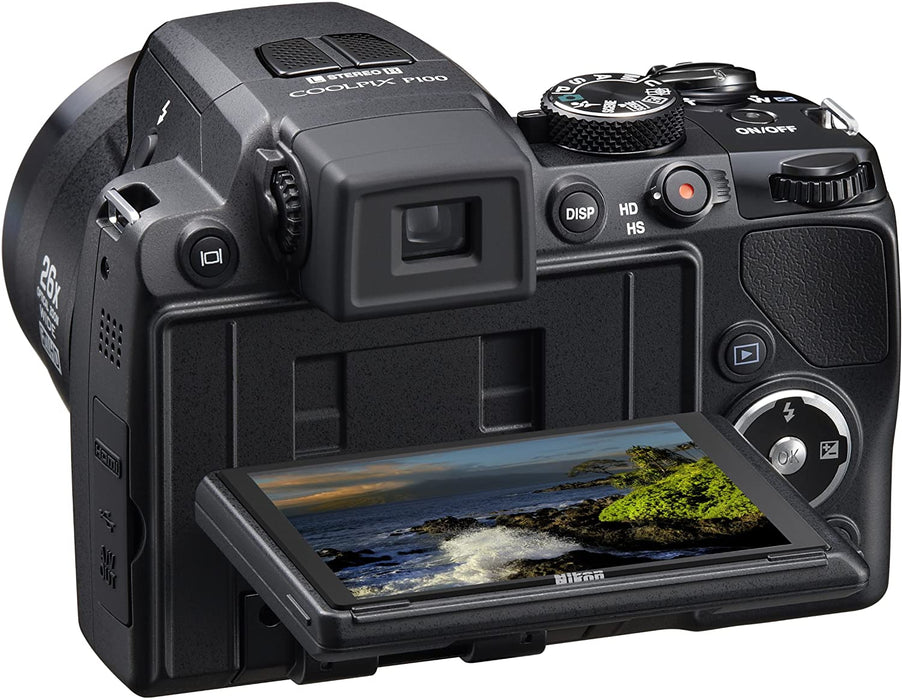 Nikon Coolpix P100 10 MP Digital Camera with 26x Optical Vibration Reduction (VR) Zoom and 3-Inch LCD (Black) (OLD MODEL)